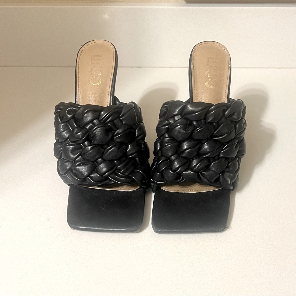 Ego Elegant Black Braided Women's Mules . Size 9. Super Comfortable!